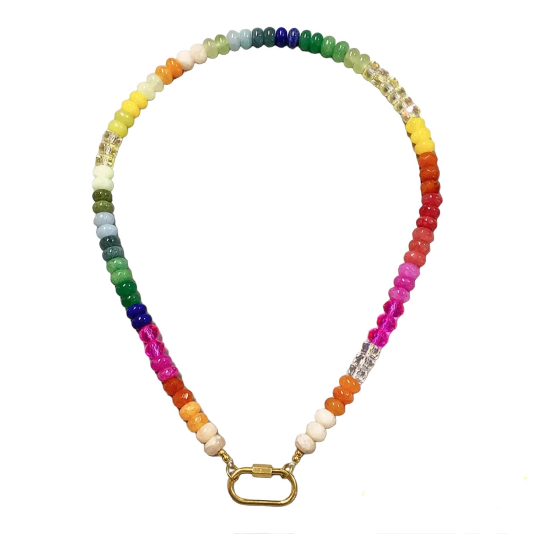 Island Rainbow Necklace Semi-precious gemstone necklace with a gold-plated titanium, shop the best gift gifts for her for him from Inna carton online store dubai, UAE!