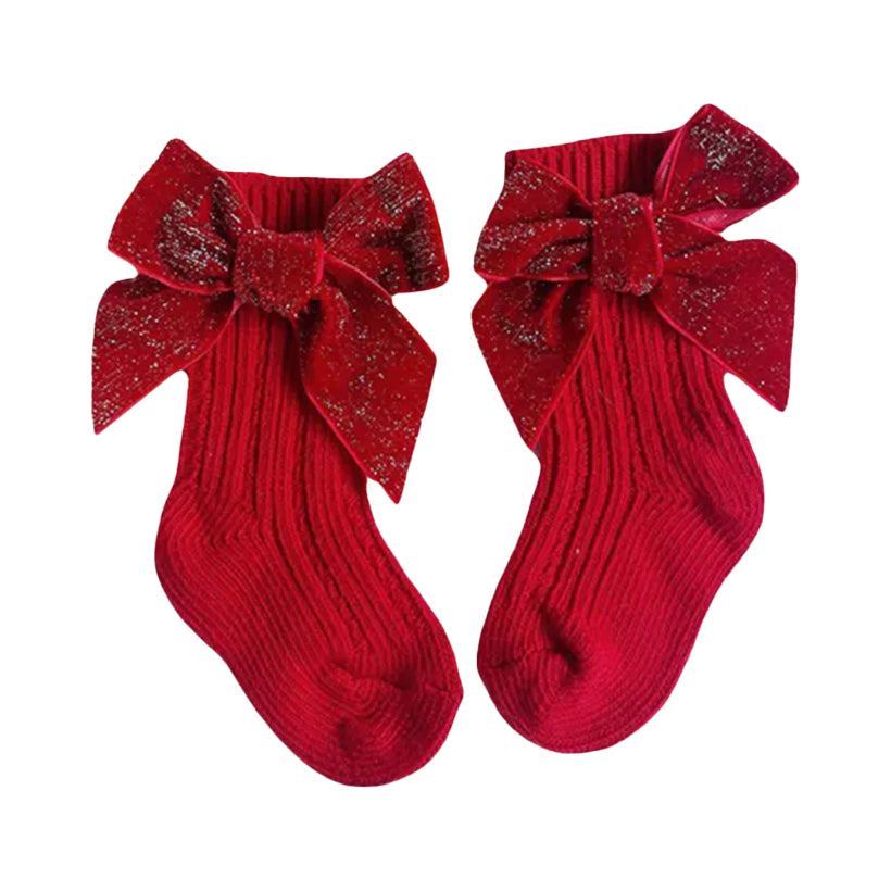 Velvet Bow Socks, shop the best Christmas gift gifts for her for him from Inna carton online store dubai, UAE!