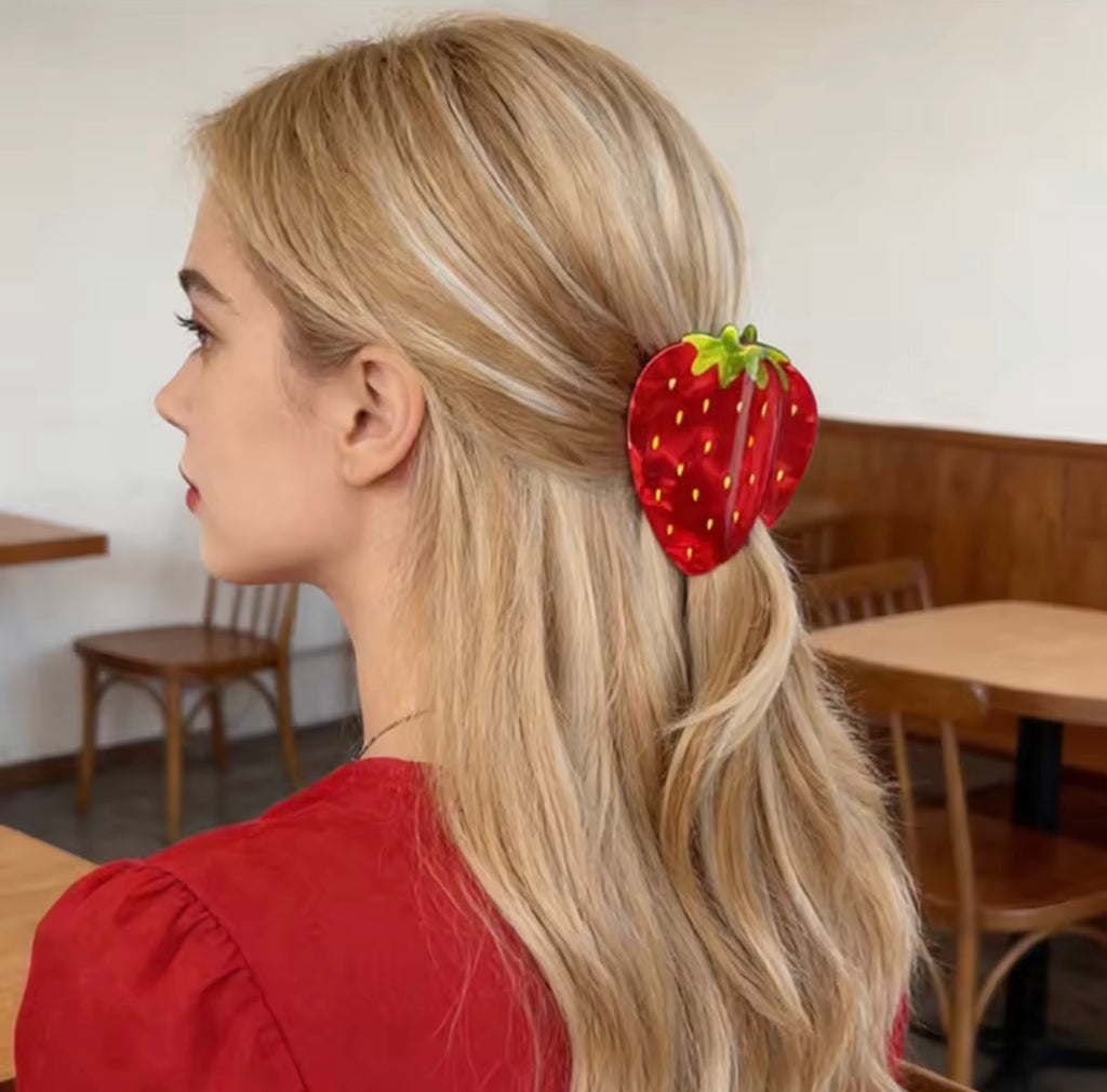 Strawberry Oversized Hair Claw Clip