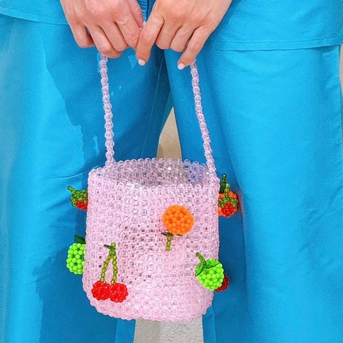 Tutti Fruity Beaded Bucket Bag