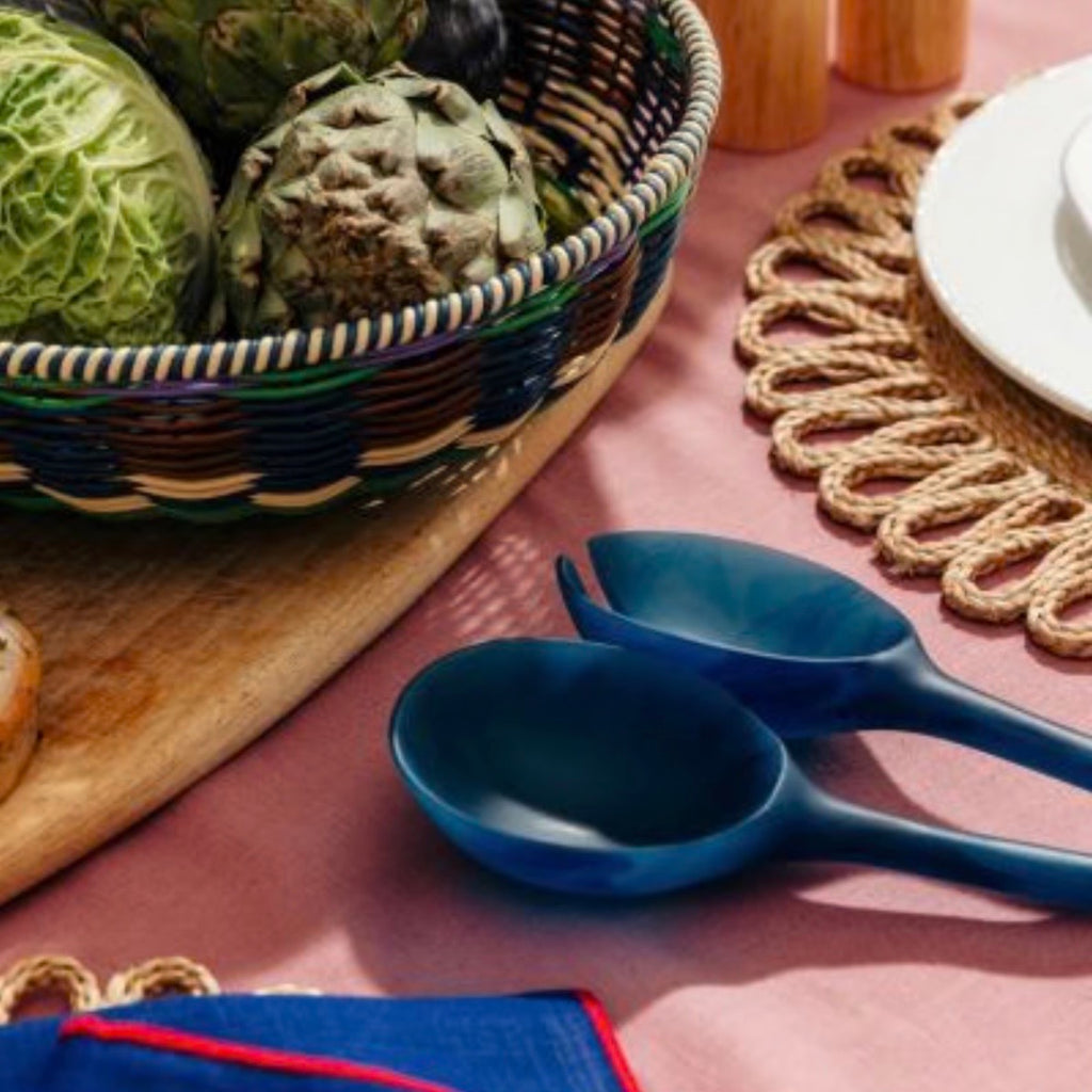 Resin Salad Servers | Blue