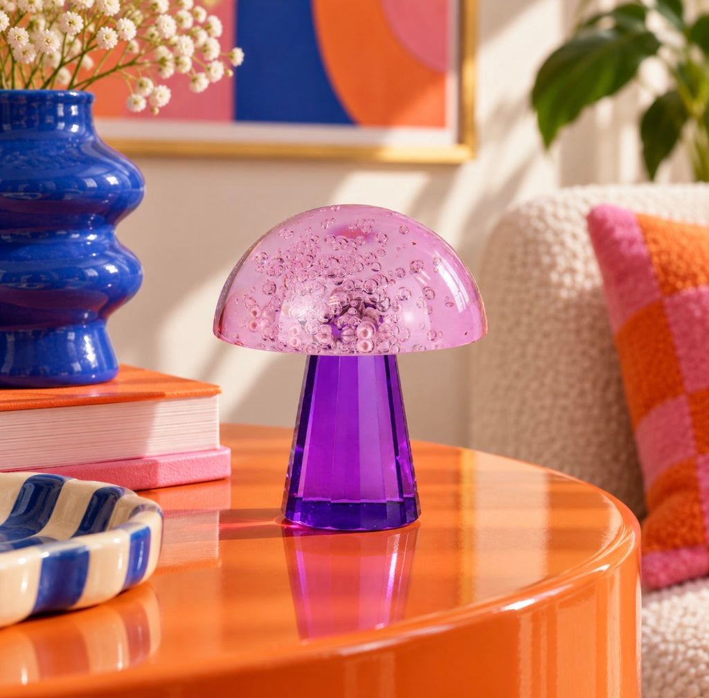 Lucky Mushroom Glass Paperweight | Purple