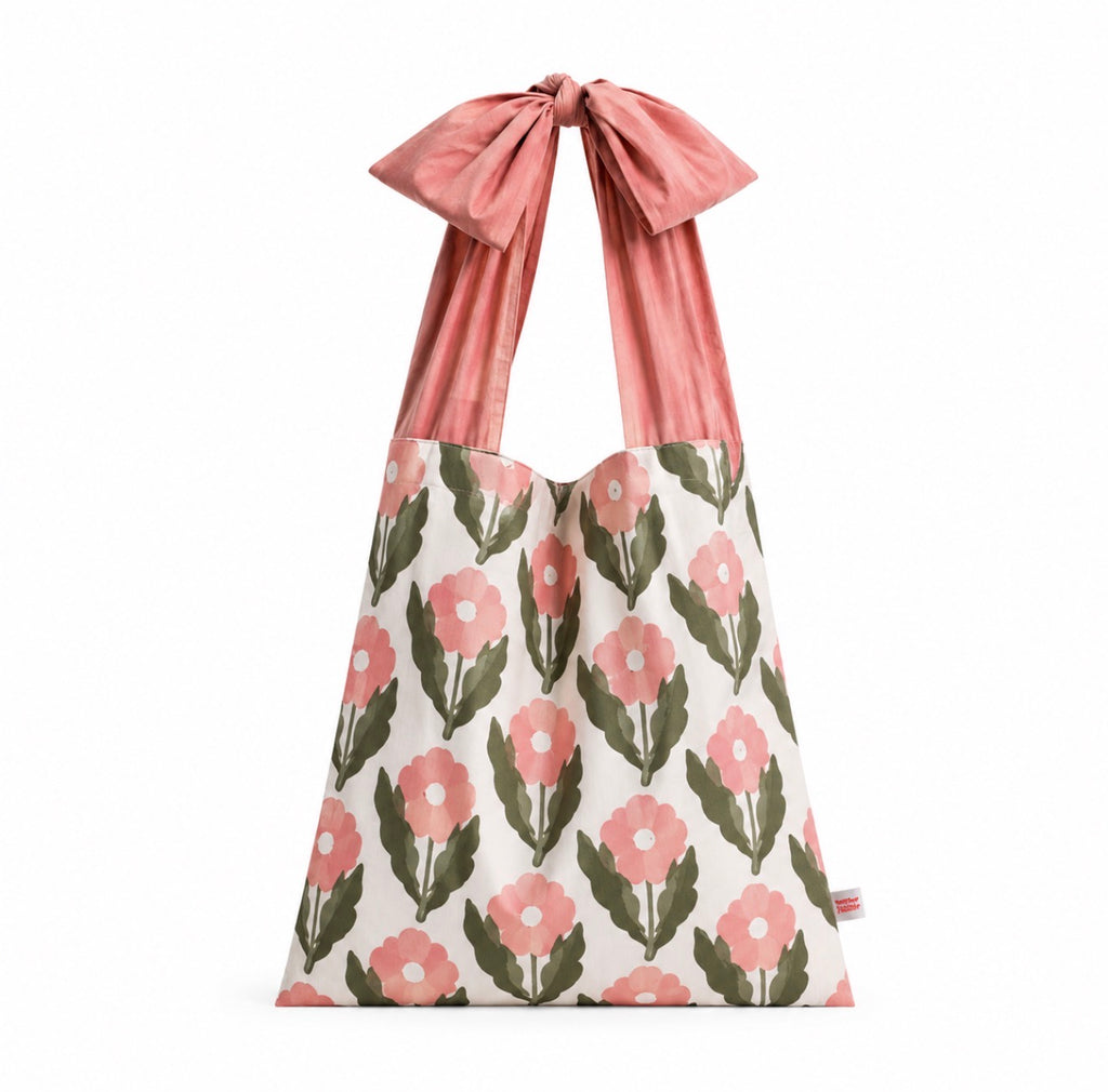 The Fleur Canvas Cotton Tote | Pink