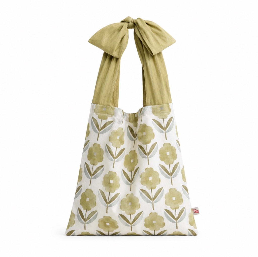 The Fleur Canvas Cotton Tote | Green