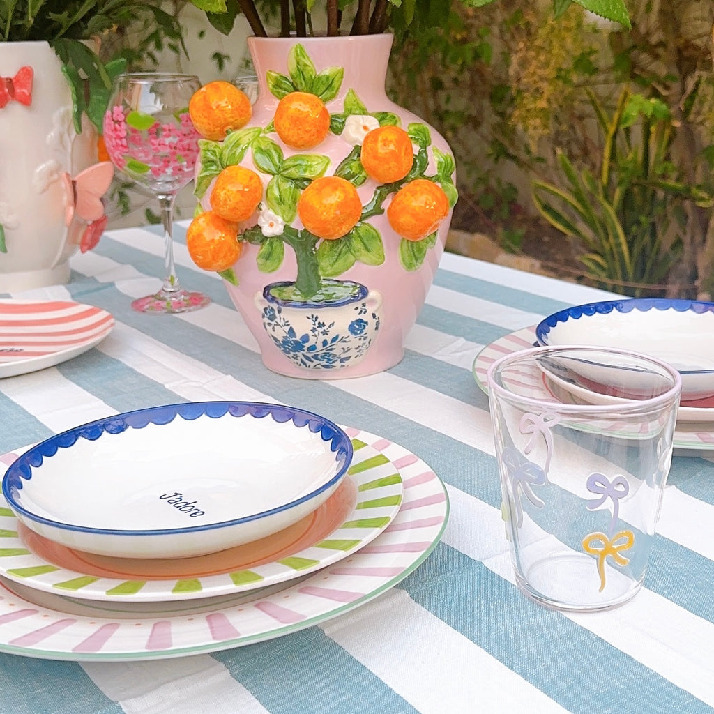 Ribbon Porcelain Glasses | Set Of 2