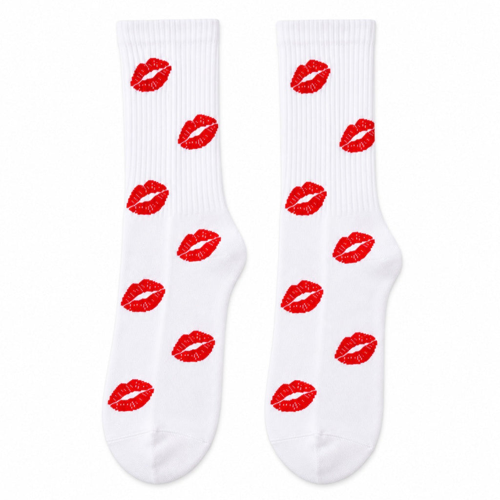 Hot Lips Grip Socks | White