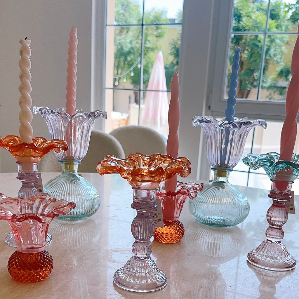 Fleur Glass Candleholder | Mint