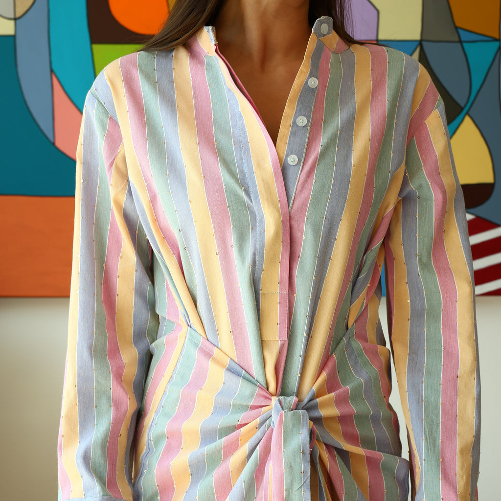 The Dhalia Tie Linen Blend Dress