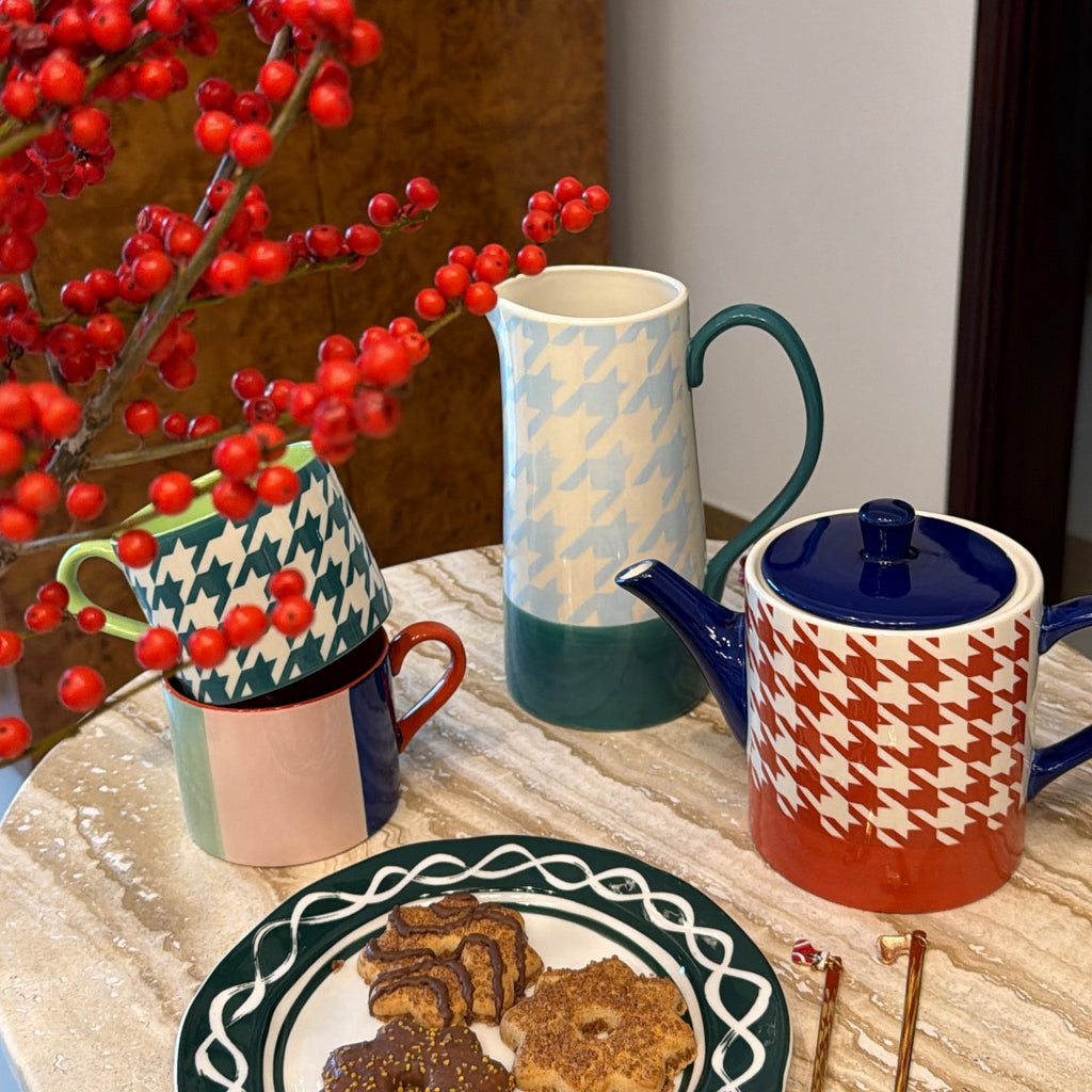 Houndstooth Ceramic Jug