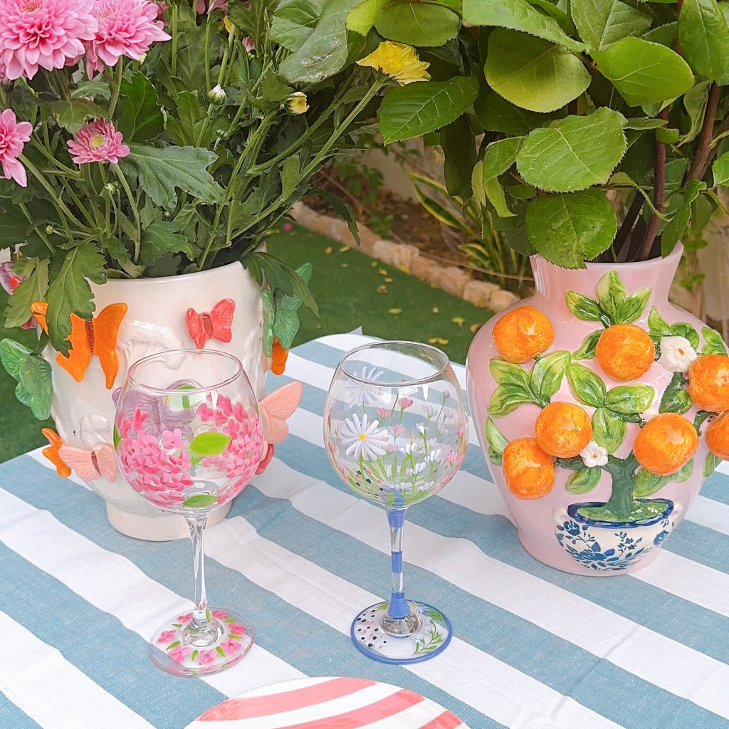 Blossom Bloom Handpainted Porcelain Glasses | Set Of 2