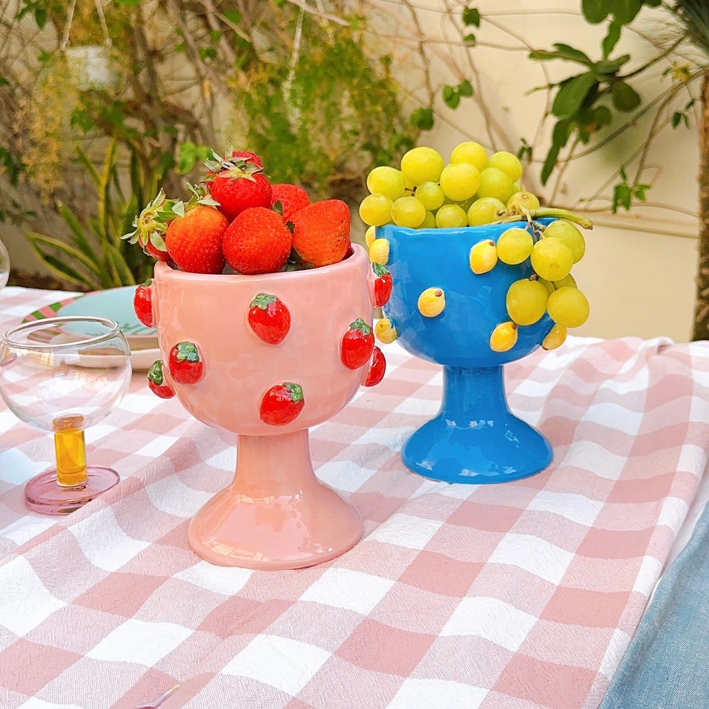 Strawberry Coupe Ceramic Pot