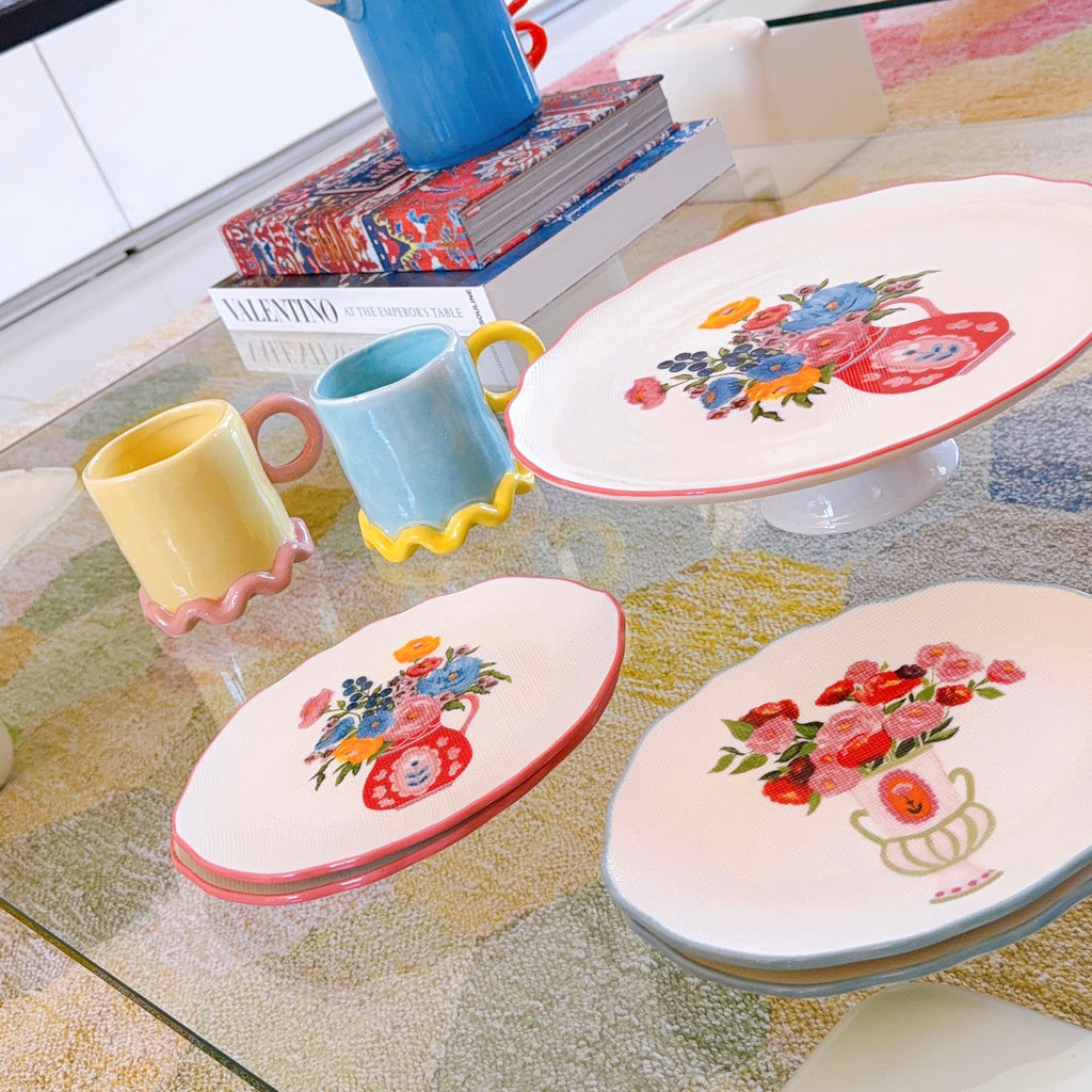 Dorothy Stoneware Cake Tray
