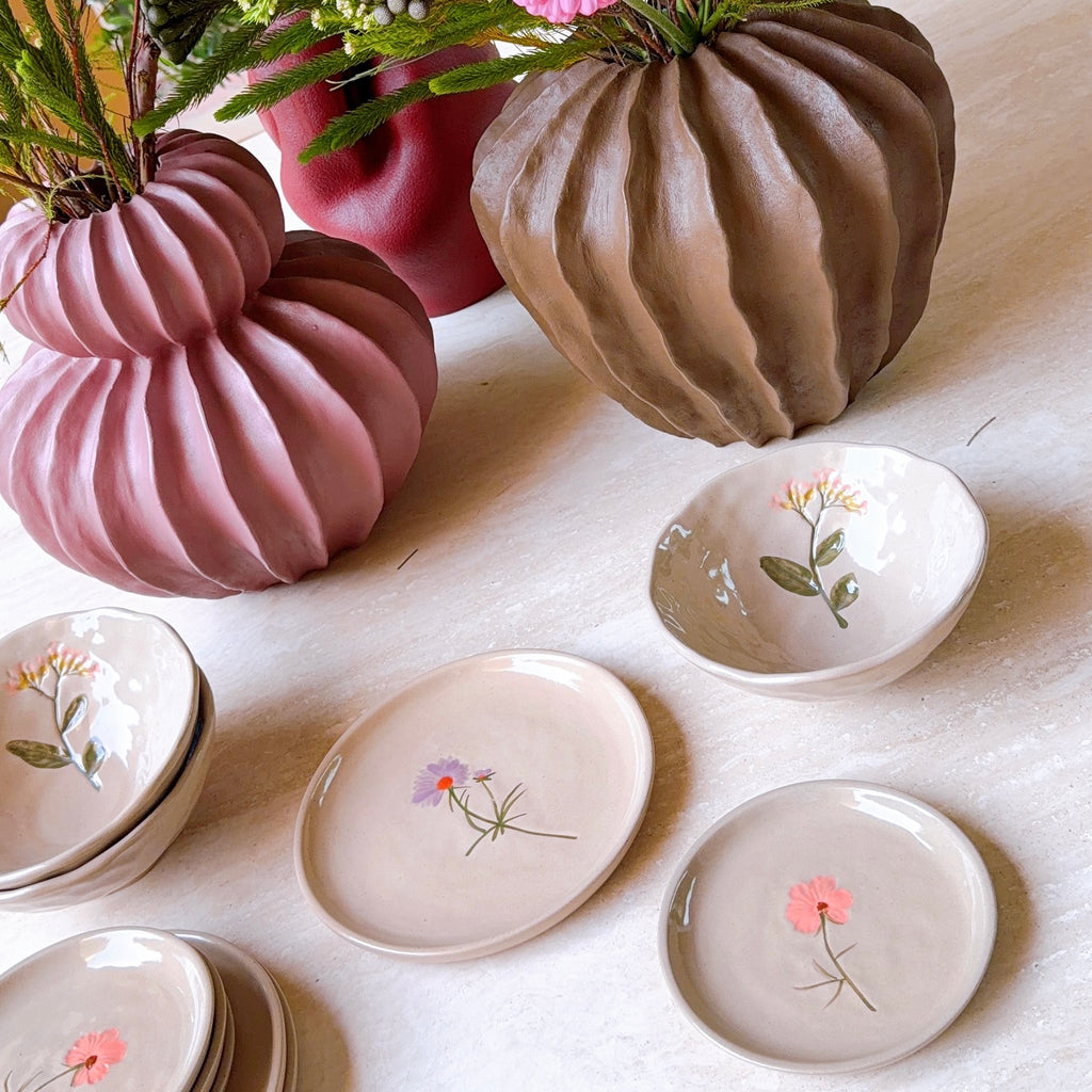 Flower Blush Stoneware Plate | Set of 2