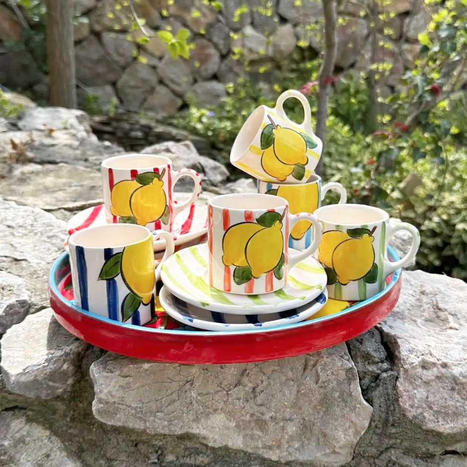 Amalfi Coast Coffee Cup Set of 2 Lime, the best customized gift and gifts for her and for him from Inna Carton online shop Dubai, UAE!