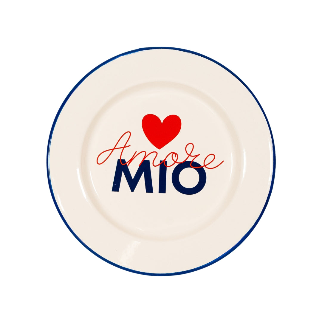 Amore Mio Enamel Dinner Plate, the best customized gift and gifts for her and for him from Inna Carton online shop Dubai, UAE!
