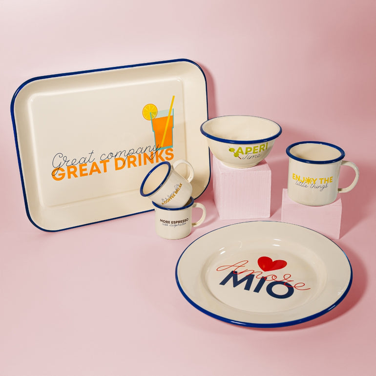 Amore Mio Enamel Dinner Plate, the best customized gift and gifts for her and for him from Inna Carton online shop Dubai, UAE!
