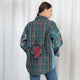 Arizona Embroidered Oversized Shirt Checkered Blue, the best ramadan customize gift and gifts for her and for him from Inna Carton online shop Dubai, UAE!