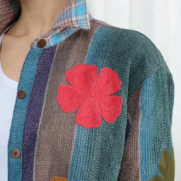 Arizona Embroidered Oversized Shirt Clover Love, the best ramadan customize gift and gifts for her and for him from Inna Carton online shop Dubai, UAE!