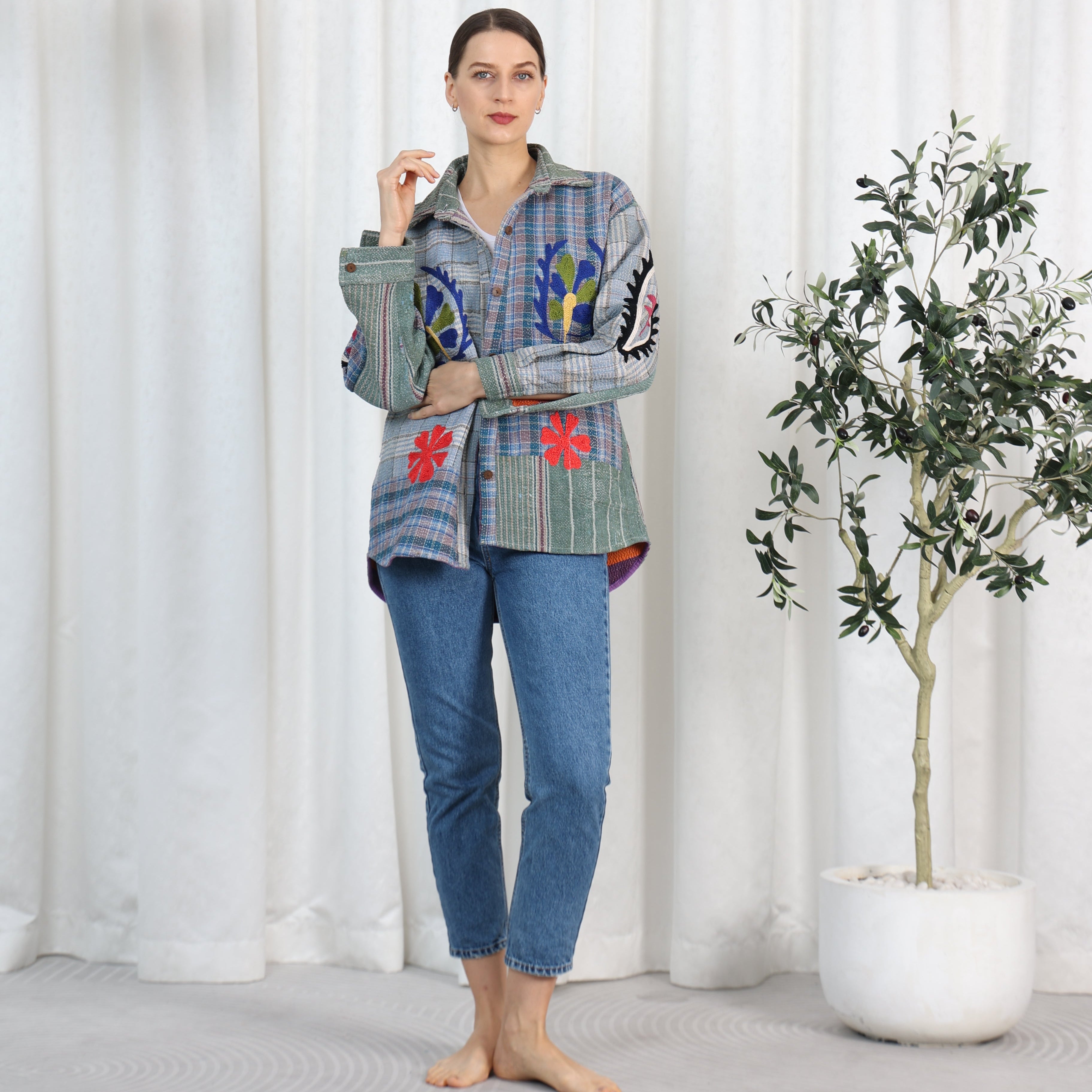 Arizona Embroidered Oversized Shirt, the best ramadan customize gift and gifts for her and for him from Inna Carton online shop Dubai, UAE!