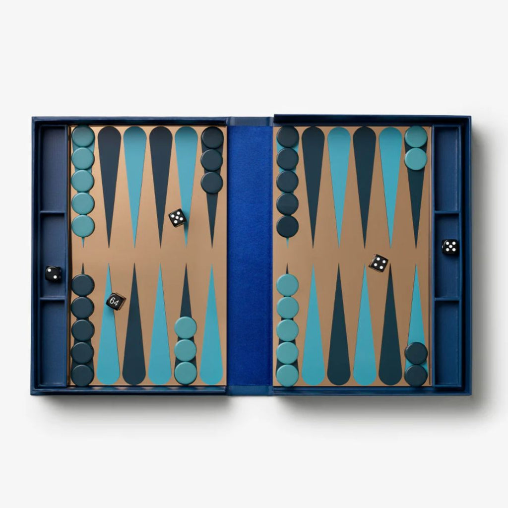 Art Of Backgammon Mirror | Dark Blue/Copper
