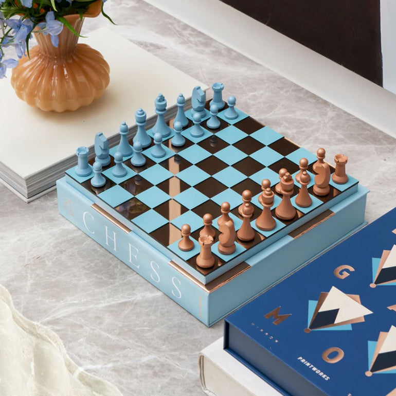 Art Of Chess Mirror Light Blue Copper, the best customized gift and gifts for her and for him from Inna Carton online shop Dubai, UAE!
