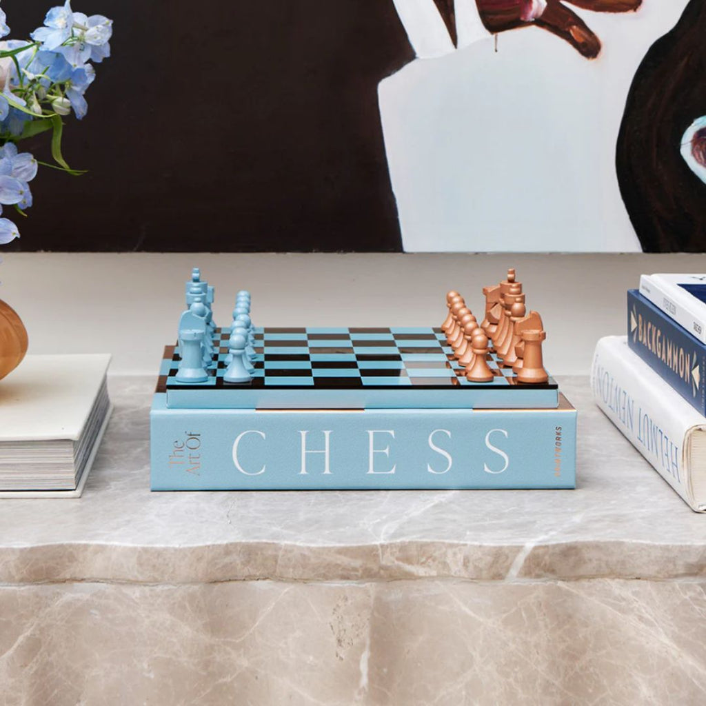 Art Of Chess Mirror Light Blue Copper, the best customized gift and gifts for her and for him from Inna Carton online shop Dubai, UAE!
