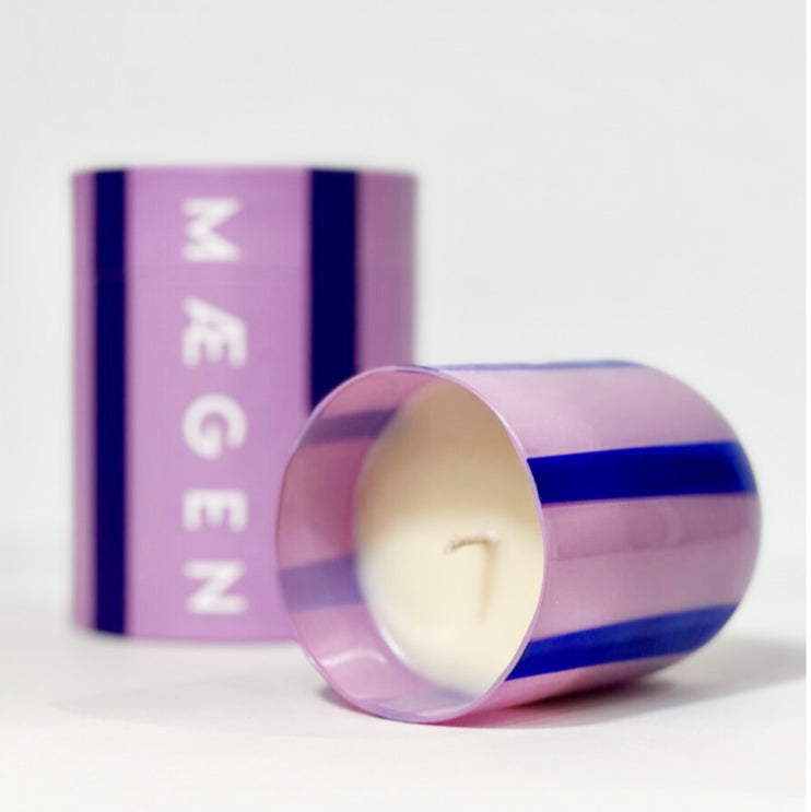 Attina Glass Candle | Lilac & Navy, the best ramadan customize gift and gifts for her and for him from Inna Carton online shop Dubai, UAE!