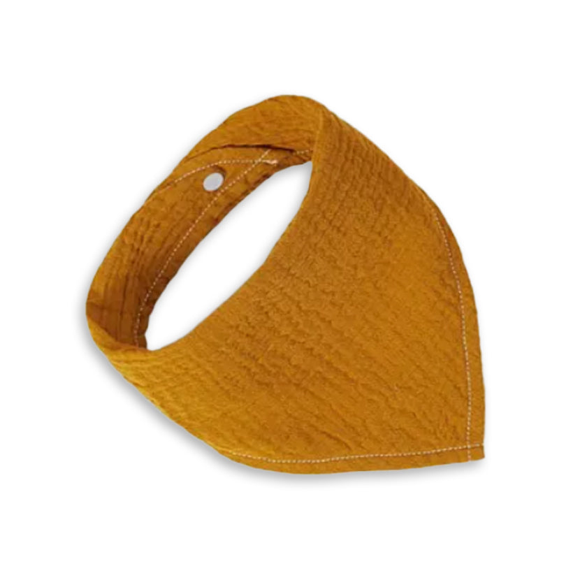 Bandana Style cotton baby newborn Bib | Mustard, shop the best Christmas gift gifts for her for him from Inna carton online store dubai, UAE!