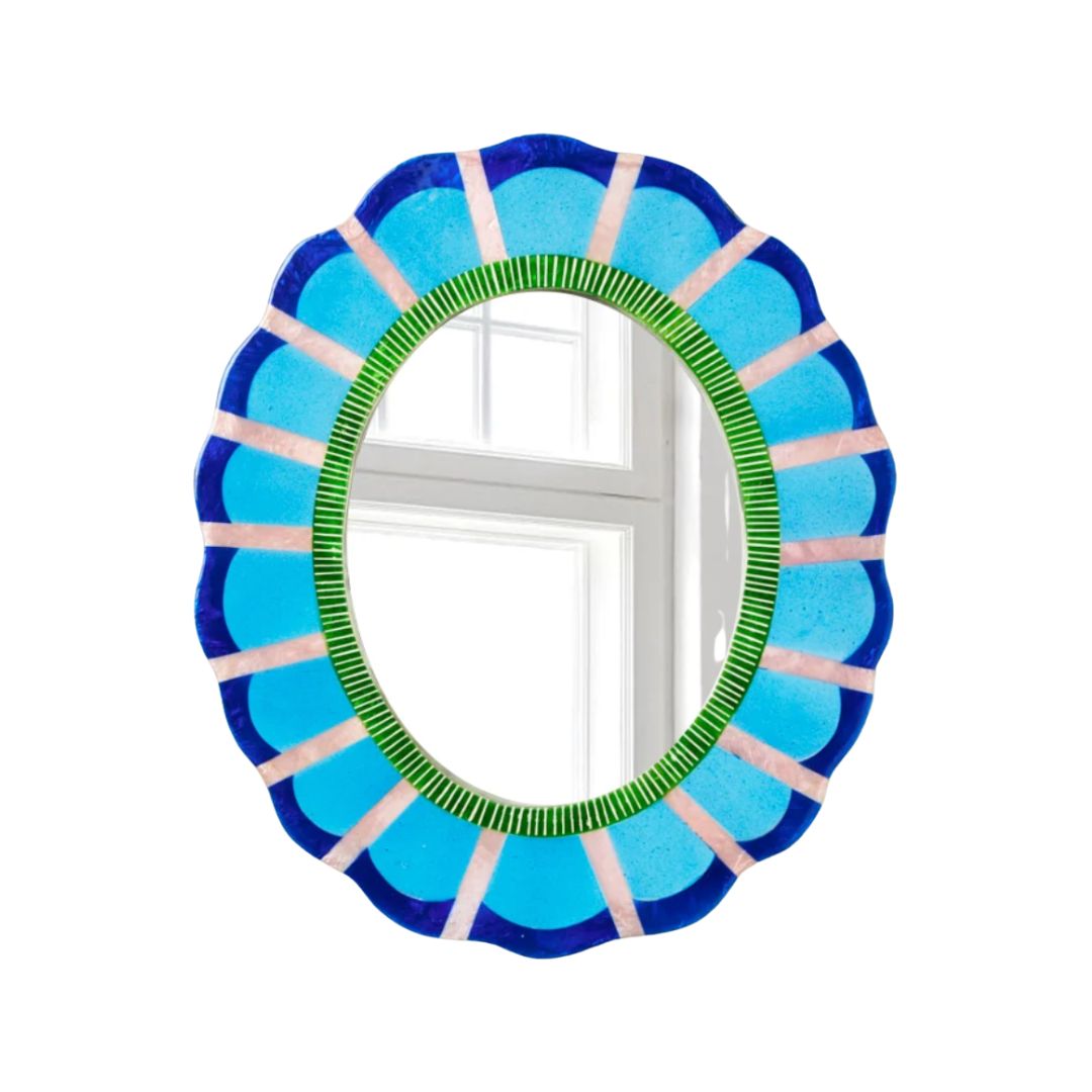 BLOOM Shell Mirror Blue, the best customized gift and gifts for her and for him from Inna Carton online shop Dubai, UAE!
