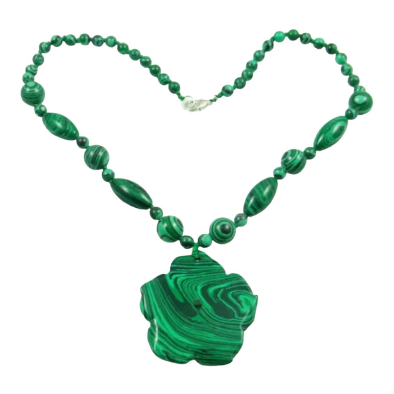 Bloom Necklace Malachite Green Inna Carton - Main Image