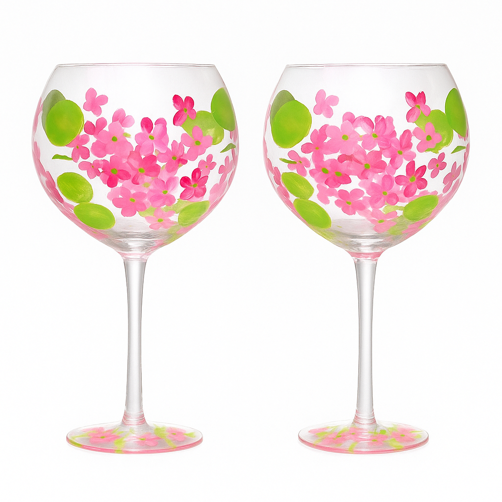 Blossom Bloom Handpainted Glasses, the best customized gift and gifts for her and for him from Inna Carton online shop Dubai, UAE!