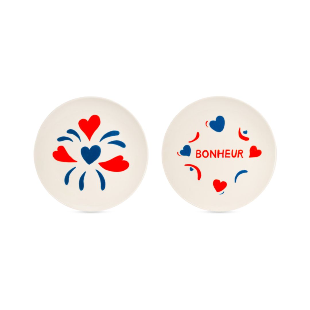 "Bonheur" Stoneware Plates Set, the best customized gift and gifts for her and for him from Inna Carton online shop Dubai, UAE!
