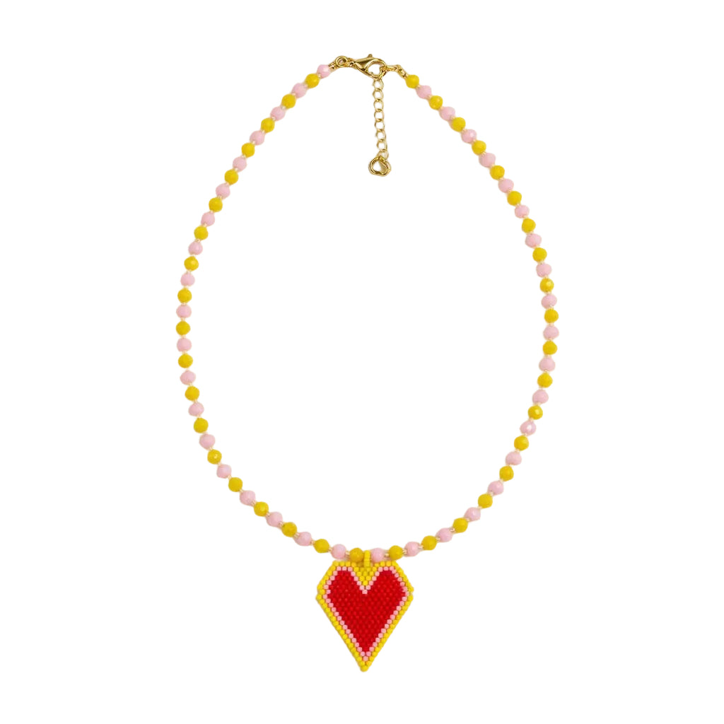 Sweetheart Beaded Heart Necklace