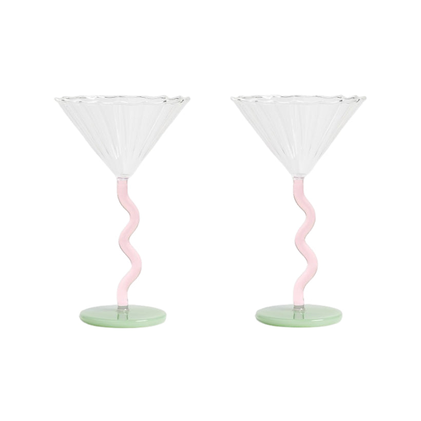 Coupe Curve Set of 2 glasses, shop the best Christmas gift gifts for her for him from Inna carton online store dubai, UAE!