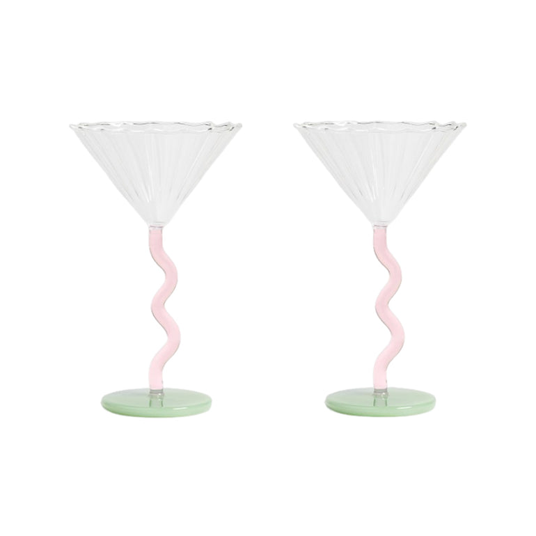 Coupe Curve Set of 2 glasses, shop the best Christmas gift gifts for her for him from Inna carton online store dubai, UAE!