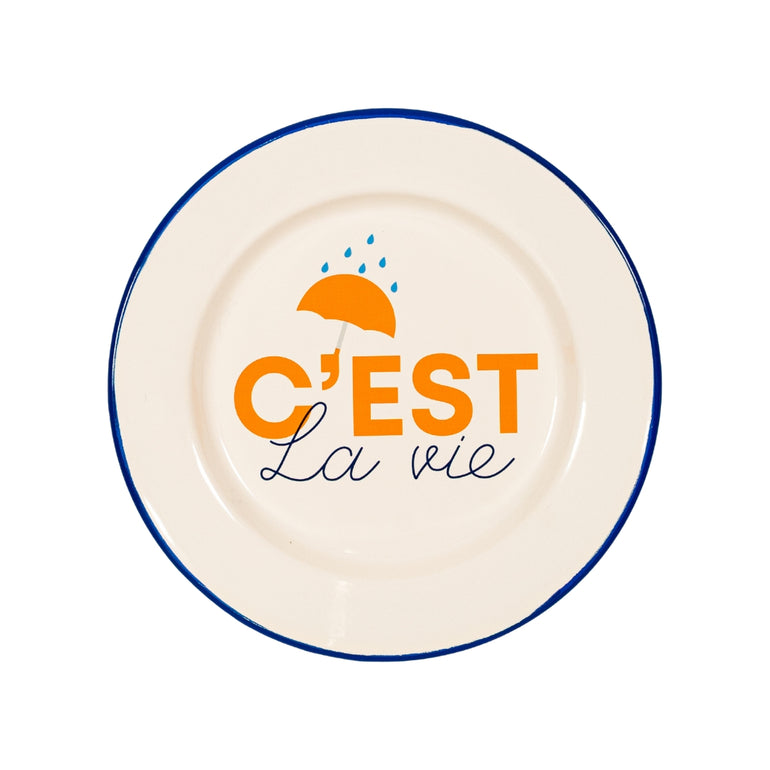 C'est La Vie Dinner Enamel Plate, the best customized gift and gifts for her and for him from Inna Carton online shop Dubai, UAE!
