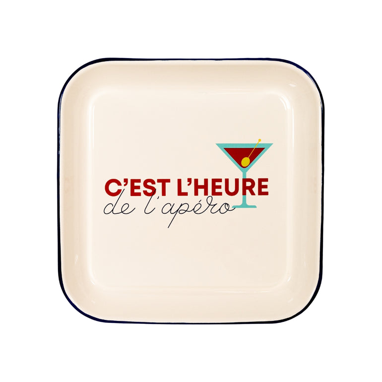 C'est L'heure De L'apero Enamel Platter Tray, the best customized gift and gifts for her and for him from Inna Carton online shop Dubai, UAE!

