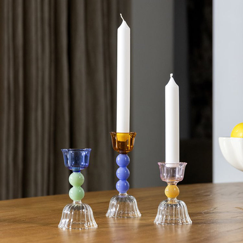 colored candle holder is formed from delicate glasscolored candle holder is formed from delicate glass, shop the best Ramadan gift gifts for her for him from Inna carton online store dubai, UAE!