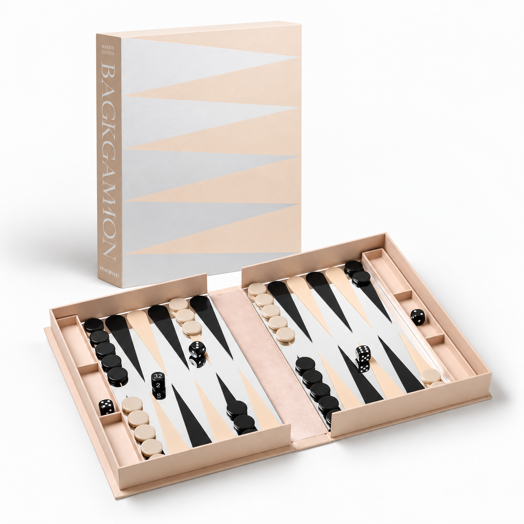 Art Of Backgammon Mirror | Beige & Black