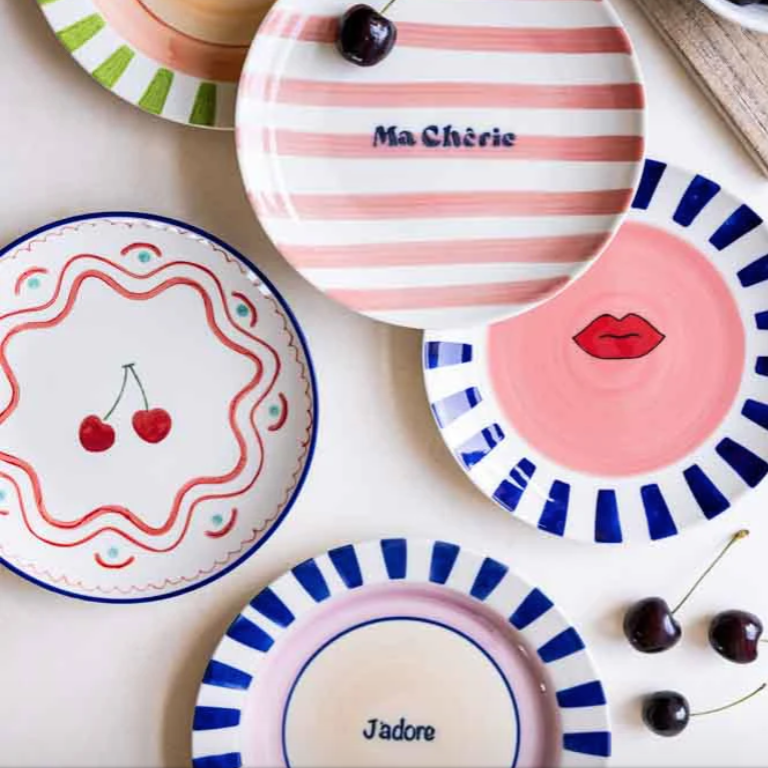 Cherry Dessert & Salad Plates, the best customized gift and gifts for her and for him from Inna Carton online shop Dubai, UAE!