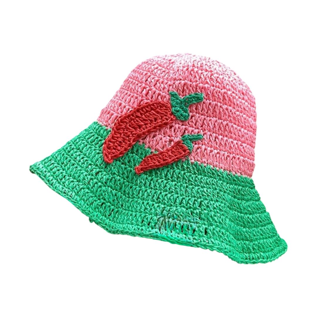 Chili Straw Bucket Hat, the best customized gift and gifts for her and for him from Inna Carton online shop Dubai, UAE!
