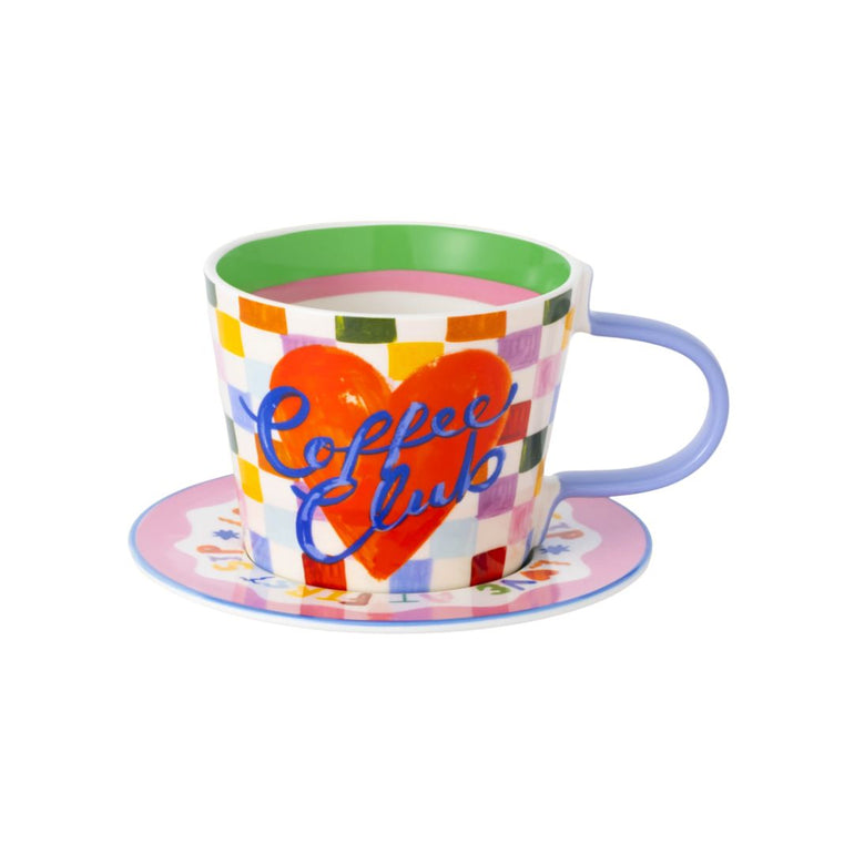 Coffee Club Stoneware Cup & Saucer, the best customized gift and gifts for her and for him from Inna Carton online shop Dubai, UAE!
