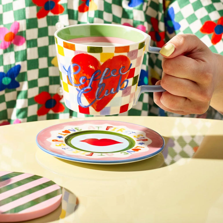 Coffee Club Stoneware Cup & Saucer, the best customized gift and gifts for her and for him from Inna Carton online shop Dubai, UAE!
