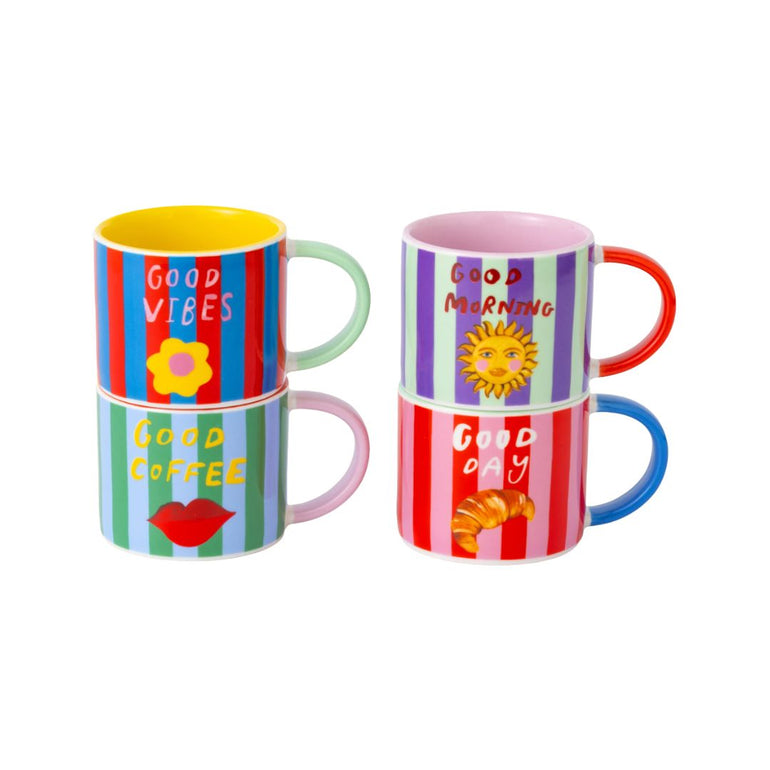 Coffee Club Stoneware Espresso Cups Set, the best customized gift and gifts for her and for him from Inna Carton online shop Dubai, UAE!
