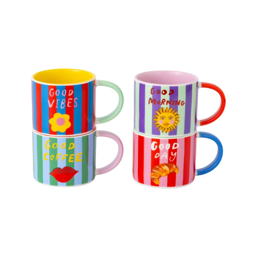 Coffee Club Stoneware Espresso Cups Set, the best customized gift and gifts for her and for him from Inna Carton online shop Dubai, UAE!

