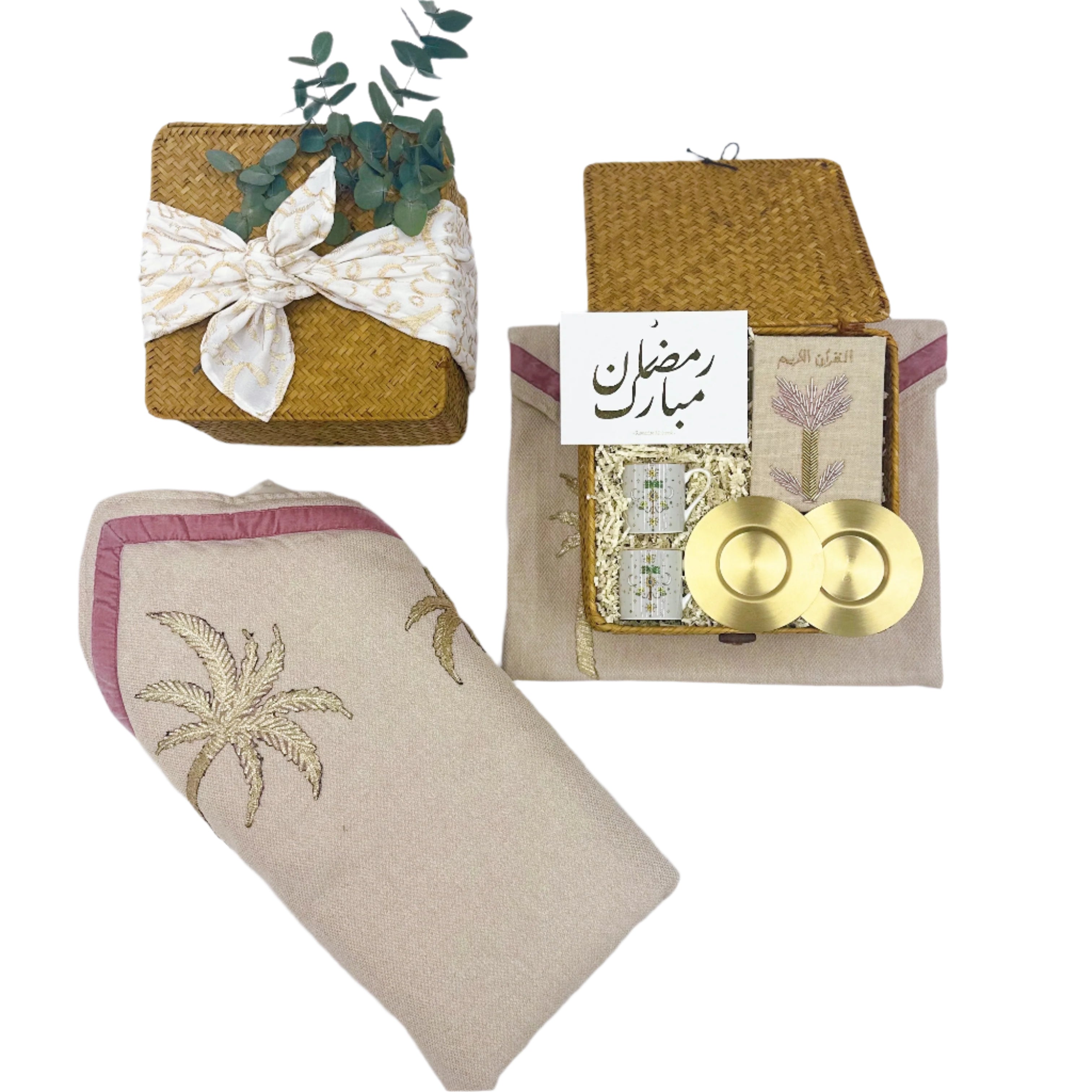 Nourie Coffee Cups with Brass Saucers
Holy Quran Hand Embroidered Pink Palm, the best ramadan customize gift and gifts for her and for him from Inna Carton online shop Dubai, UAE!
