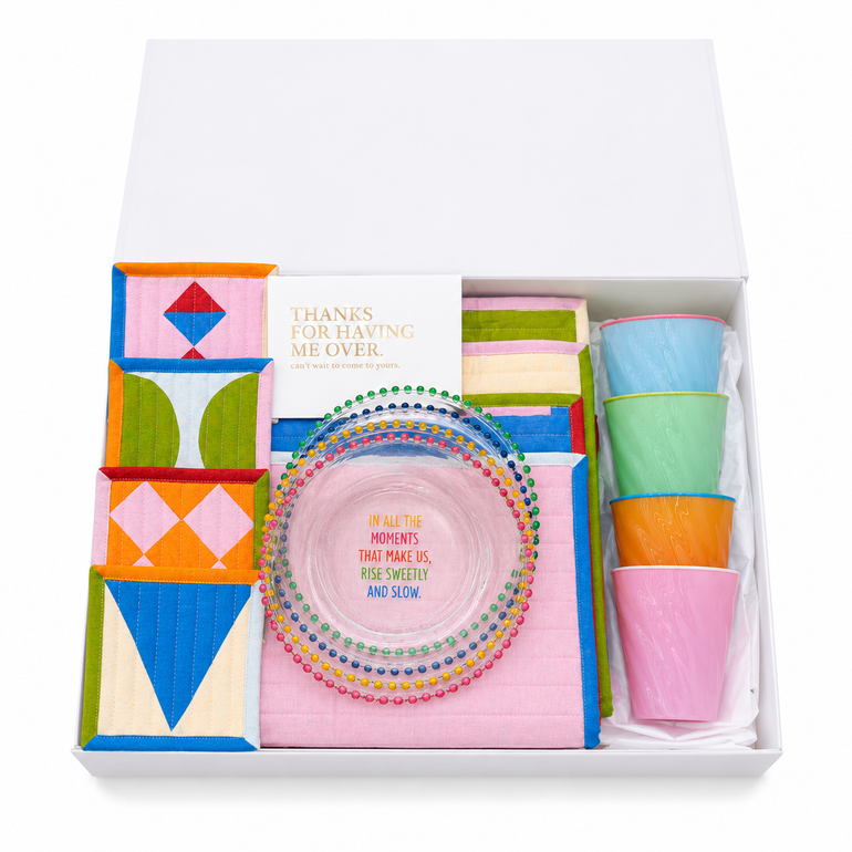 Sweet Moments Glass Plates Cosy Shine Glass Plates Cotton Placemat Stitch Cotton Coaster Stitch Glow Glasses Set, the best customized gift and gifts for her and for him from Inna Carton online shop Dubai, UAE!
 