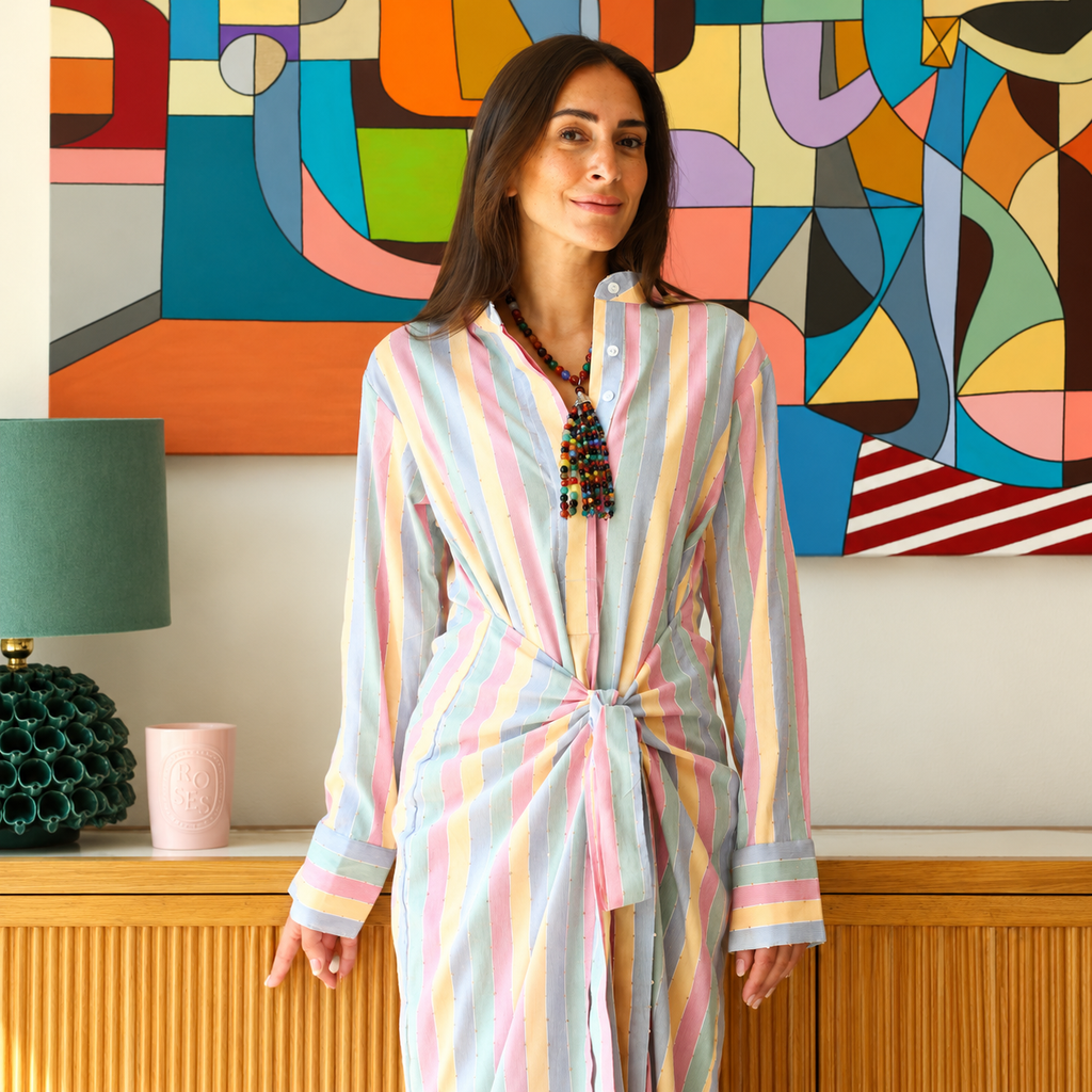 The Dhalia Tie Linen Blend Dress