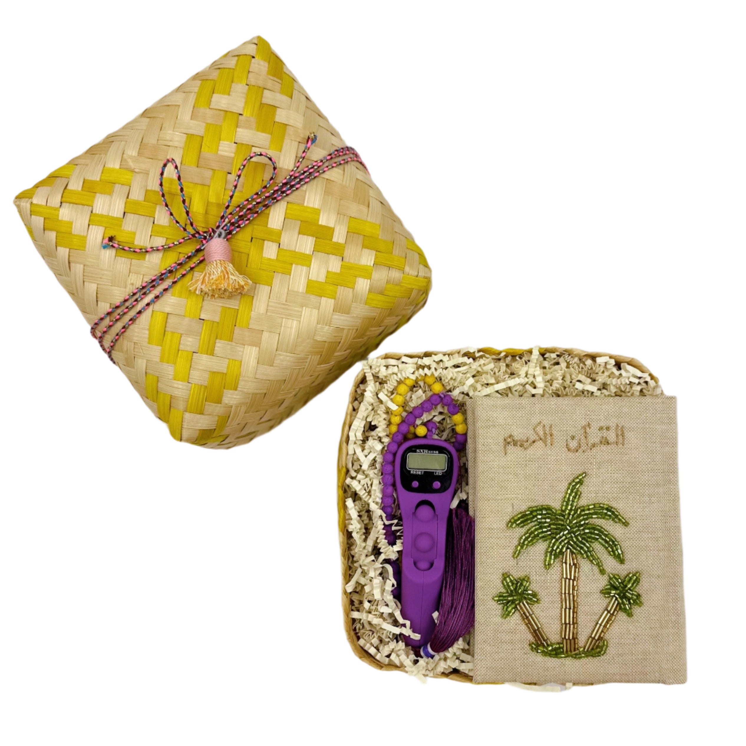 Palm Embroidered Quran Green Tasbeeh Counter, the best ramadan customize gift and gifts for her and for him from Inna Carton online shop Dubai, UAE!