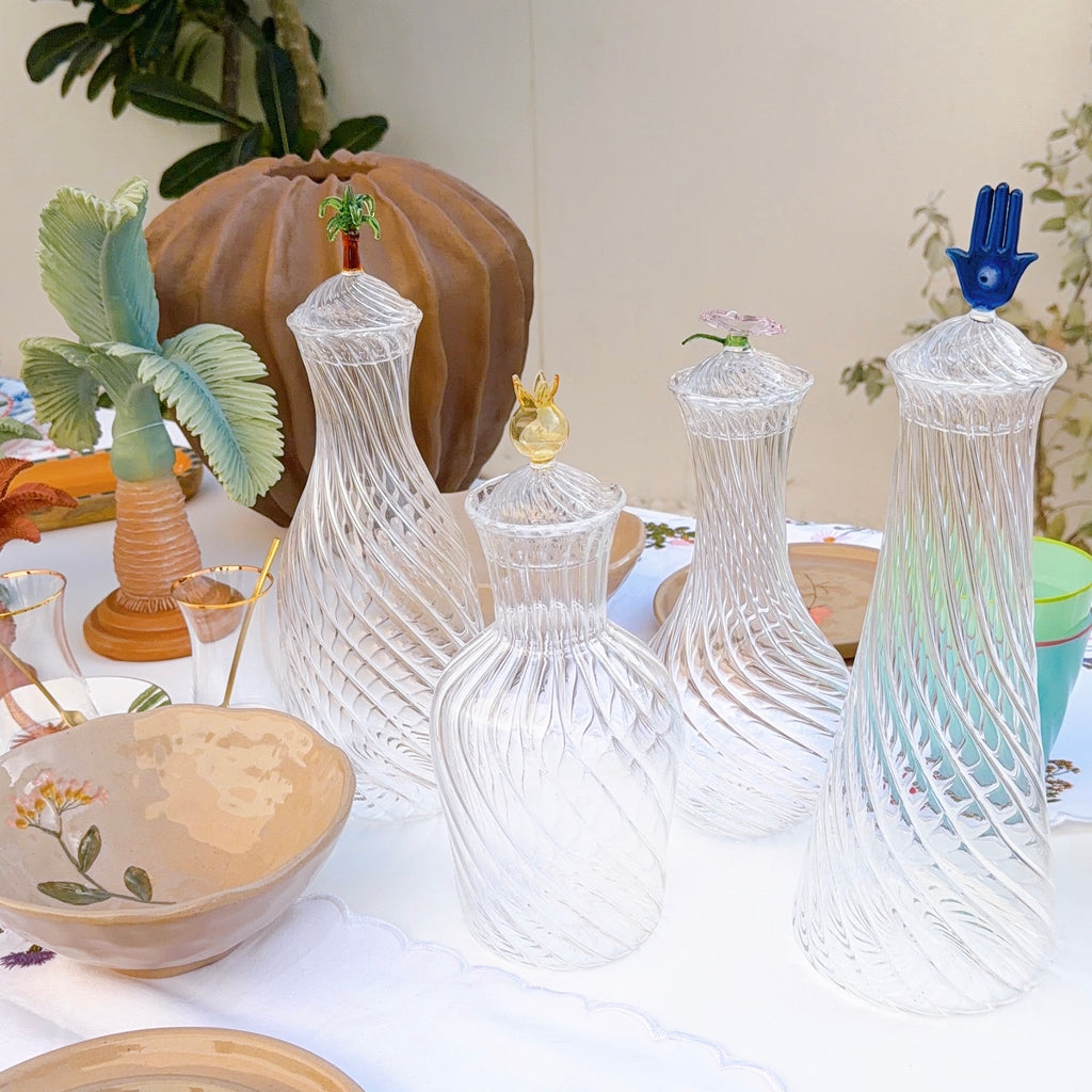 Carafe Glass Bottle | Palm Tree